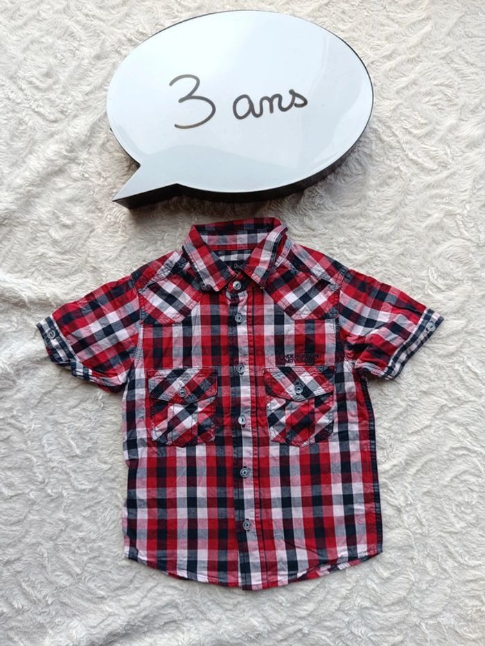 Chemise à carreaux manches courtes Garçon 3 ans Pick Ouic boys 100% coton