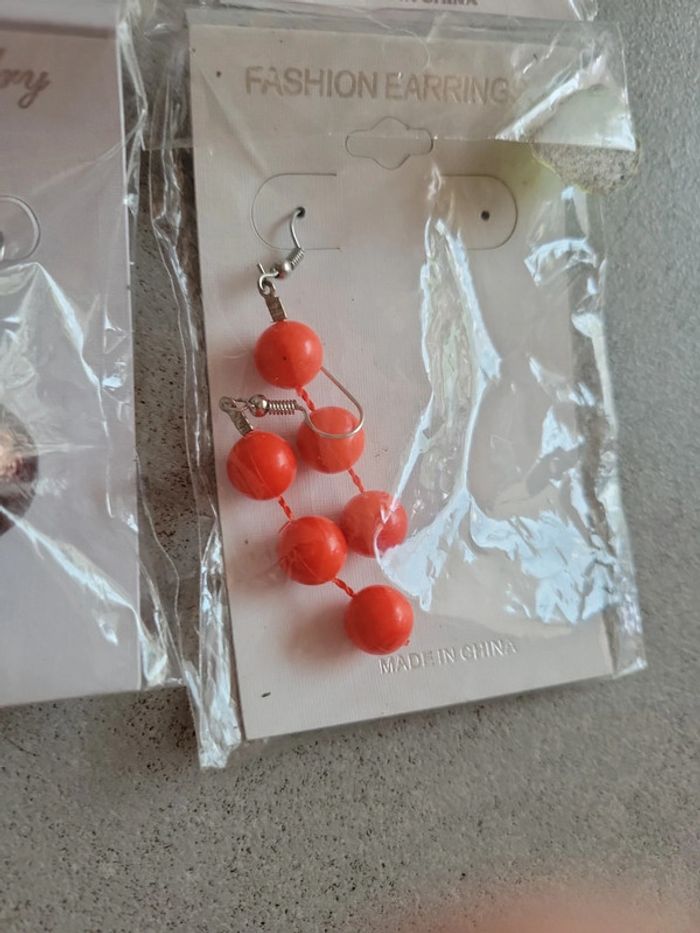 Lot bijoux boucles d'oreilles pendentif perle créole - photo numéro 6