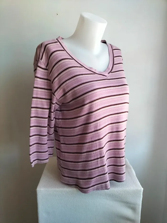 Pull Léger Femmes Col V Manches 3\4 - M - photo numéro 3