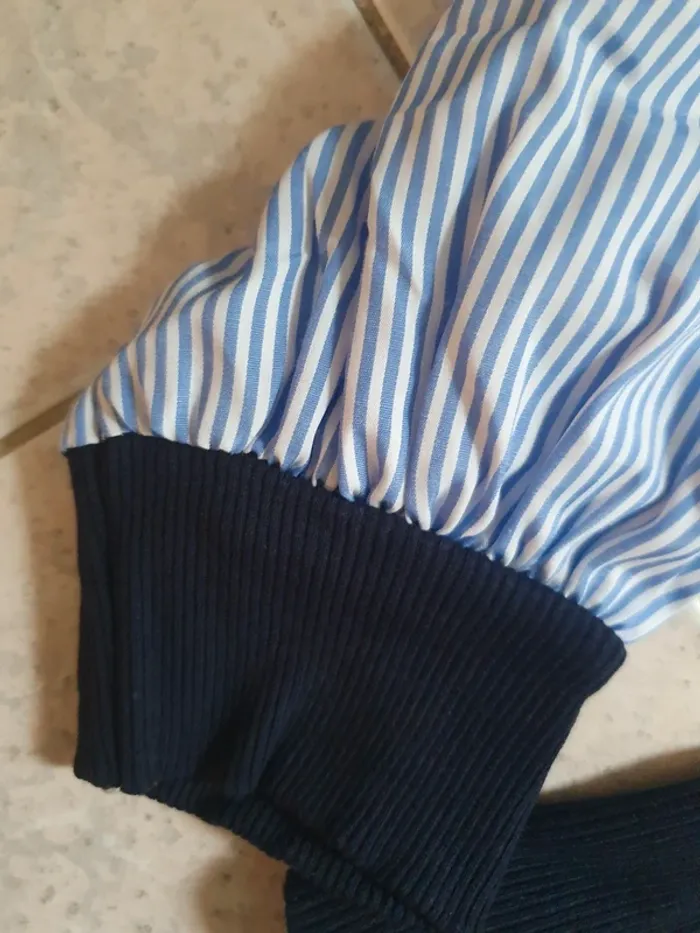 Pull manche bouffante bleu - photo numéro 3