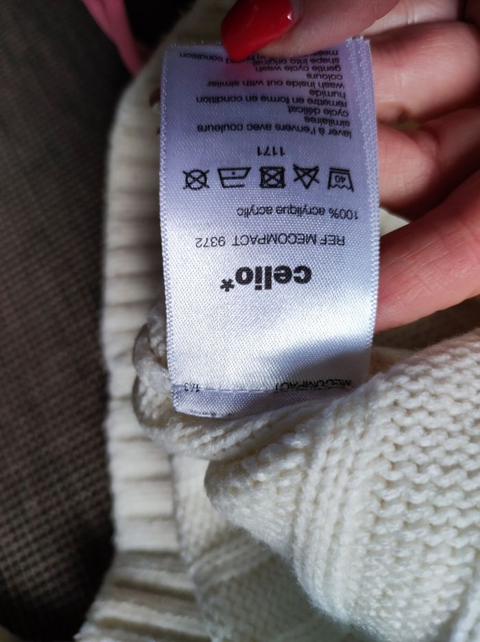 Magnifique pull blanc Celio - photo numéro 4