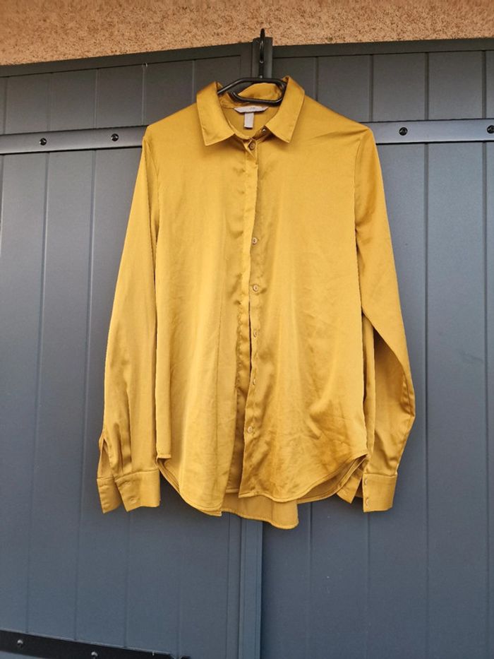 Chemise satin couleur dorée h&m - photo numéro 3