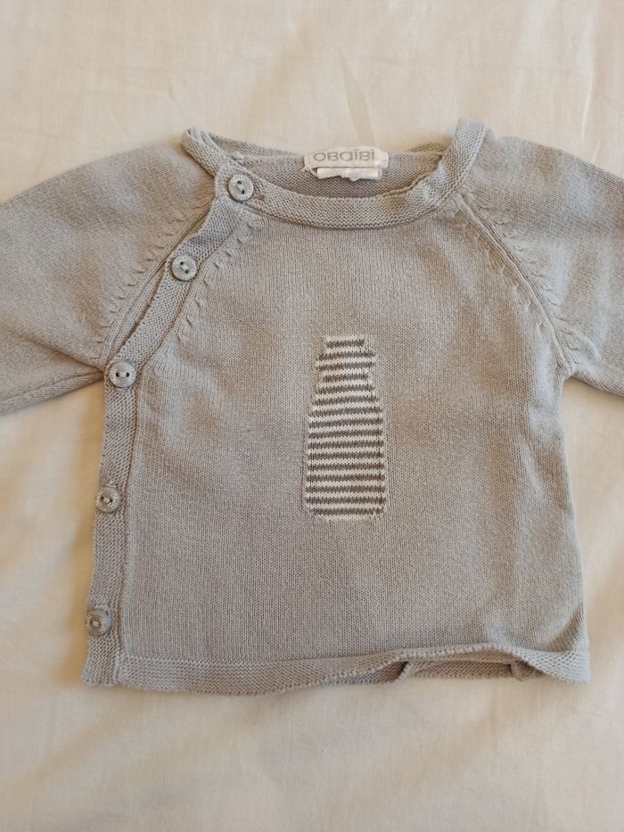 Pull gris 1 mois Obaïbi - photo numéro 2