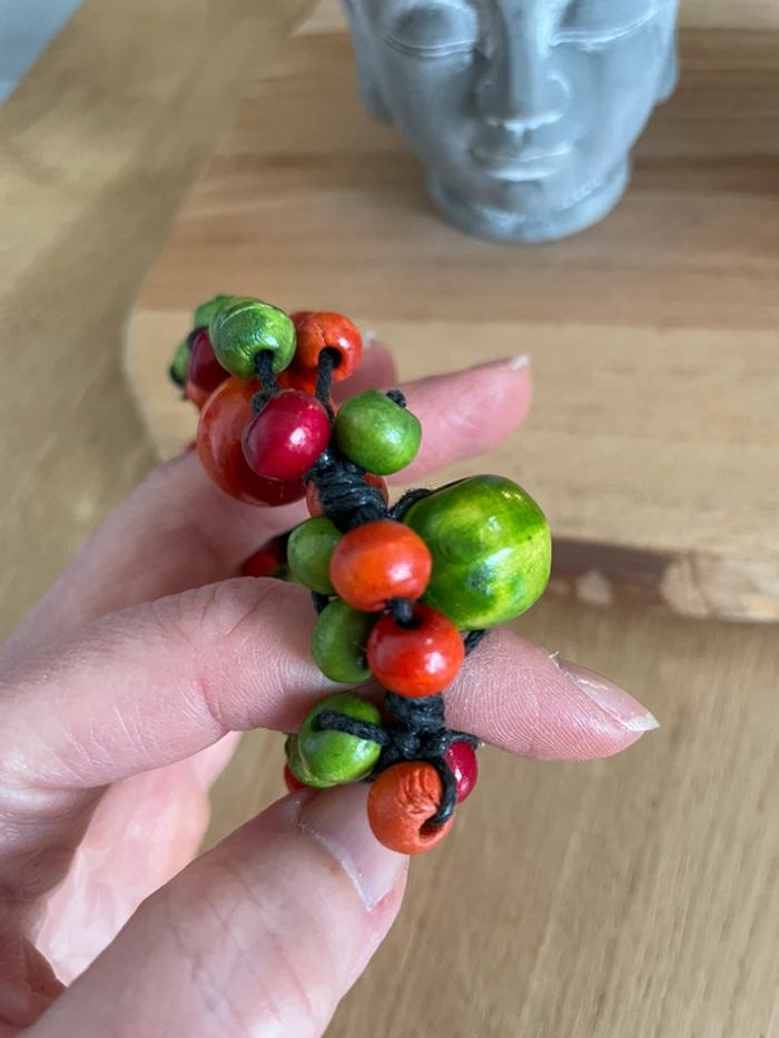 Bracelet perles bois - photo numéro 3