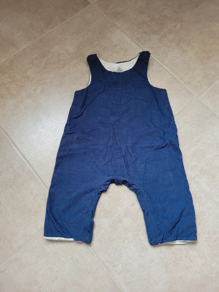 Salopette petit bateau bleu gris 3 mois