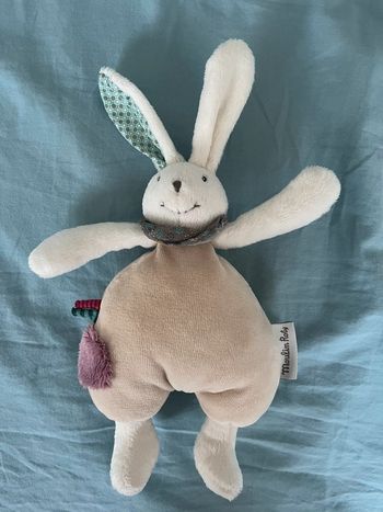 Doudou lapin hochet moulin roty