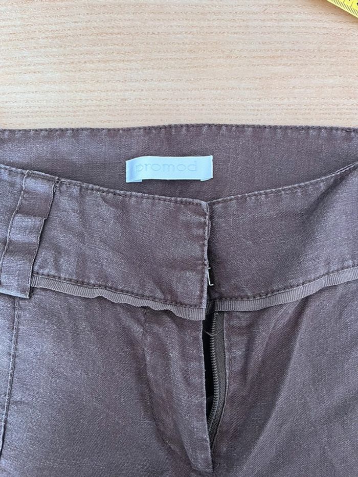 Pantalon marron en lin - photo numéro 4