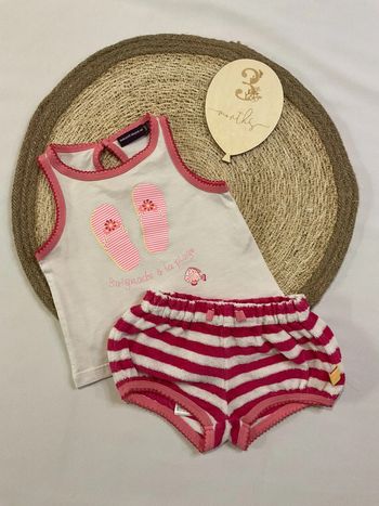 Ensemble fille été débardeur et cache couche