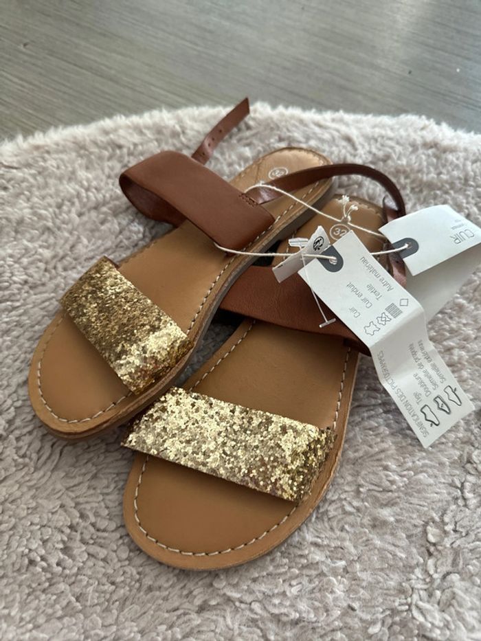 Sandale Monoprix cuir taille 32 - photo numéro 4