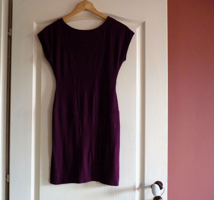 Robe fourreau femme S 36 violet best mountain manches courtes TBE - photo numéro 3