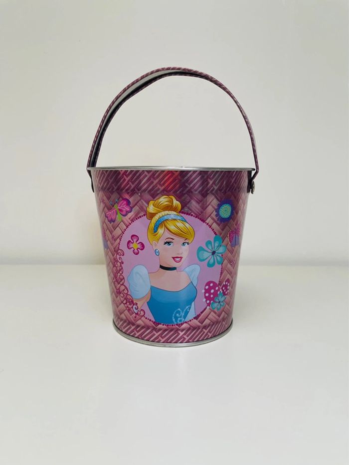 Seau décoratif princesse Disney en métal rose cendrillon ariel belle disney