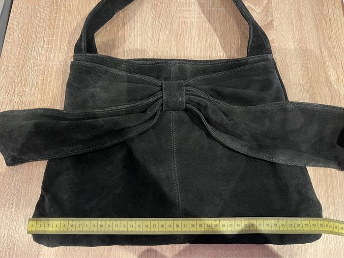 Sac à mains cuir croûte de vachette avec noeud maje - photo numéro 4