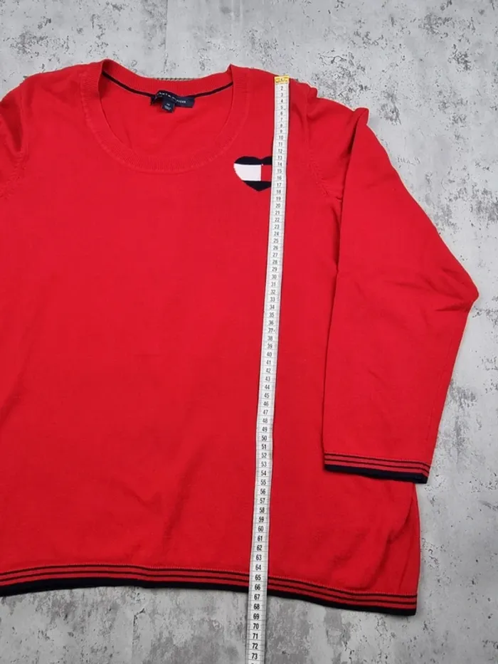 Sweat rouge logo cœur Tommy Hilfiger Taille 2X Femme environ XL/XXL - photo numéro 8