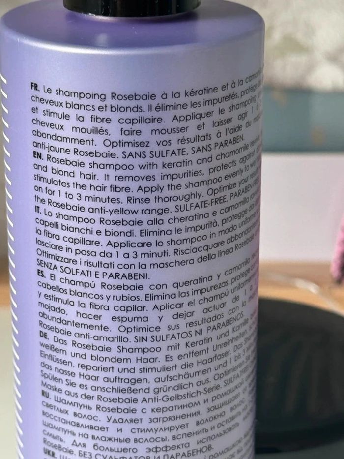 Shampoing lumière professionel 500ml Blond et Blanc Rosebaie - photo numéro 4