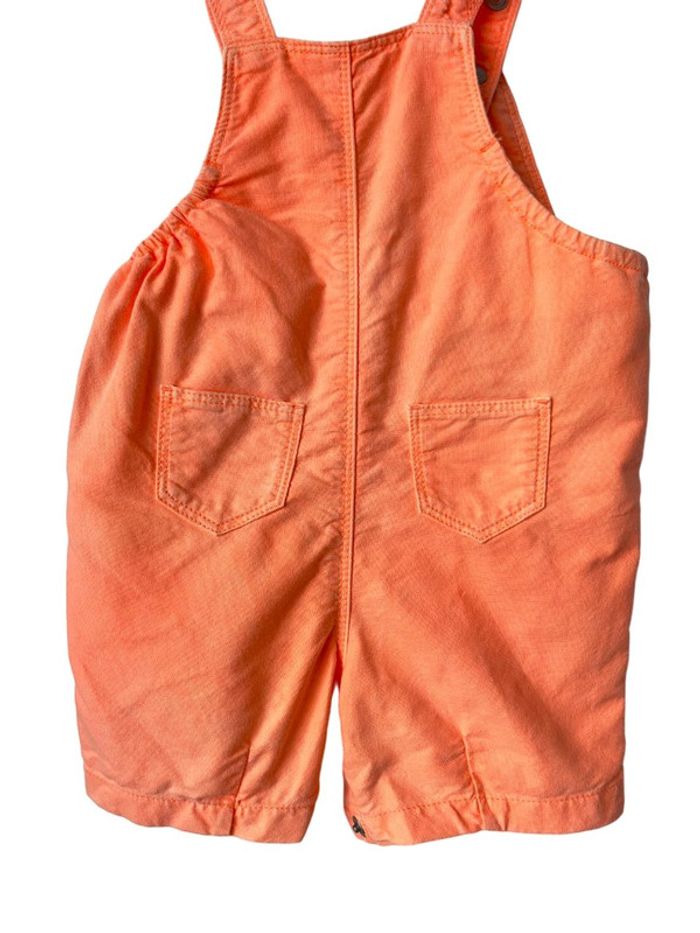Salopette courte d’été orange fluo délavé - Petit Bateau 6 mois (67cm) - photo numéro 4