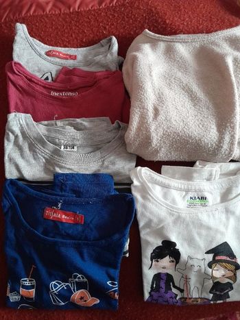 Lot de 5 tee-shirts manches longues et 1 petit pull fin