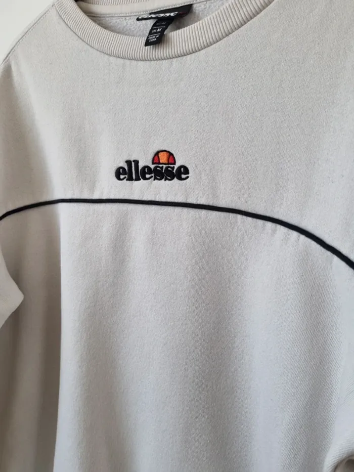 Sweat hoddies blanc Ellesse en coton vintage Année '90 - photo numéro 4
