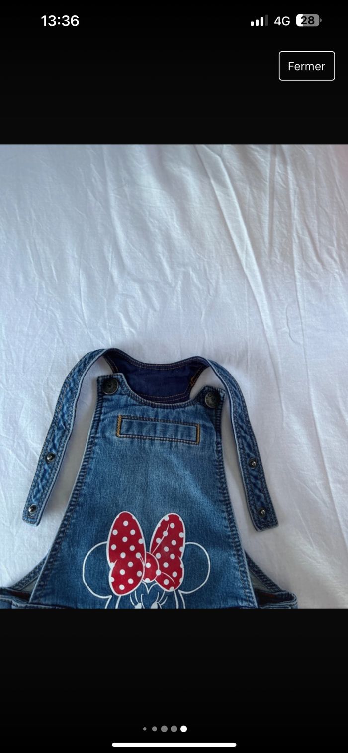 Salopette jean Minnie 4 ans - photo numéro 3