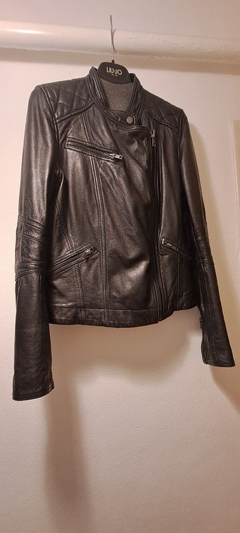 Perfecto cuir agneau noir