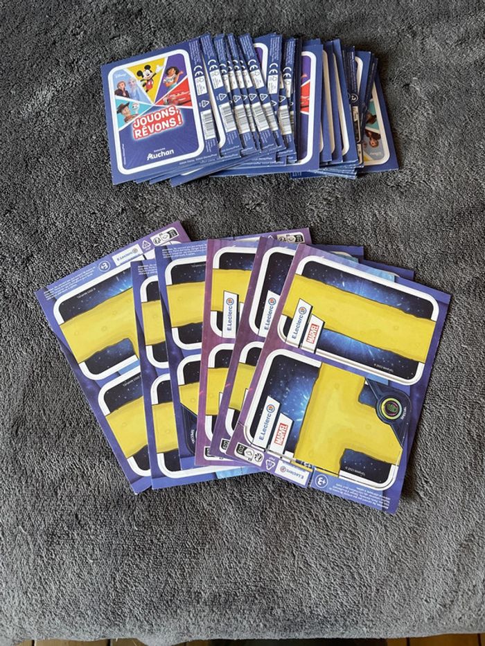 Lot de cartes Auchan, jouons, rêvons et cartes Leclerc Marvel - photo numéro 3