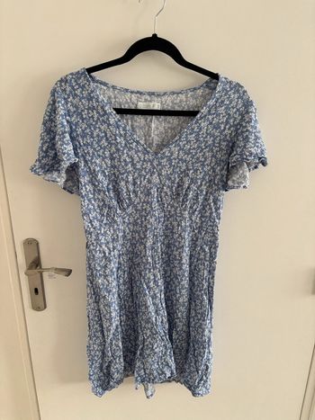Robe bleue fleurs blanches XL