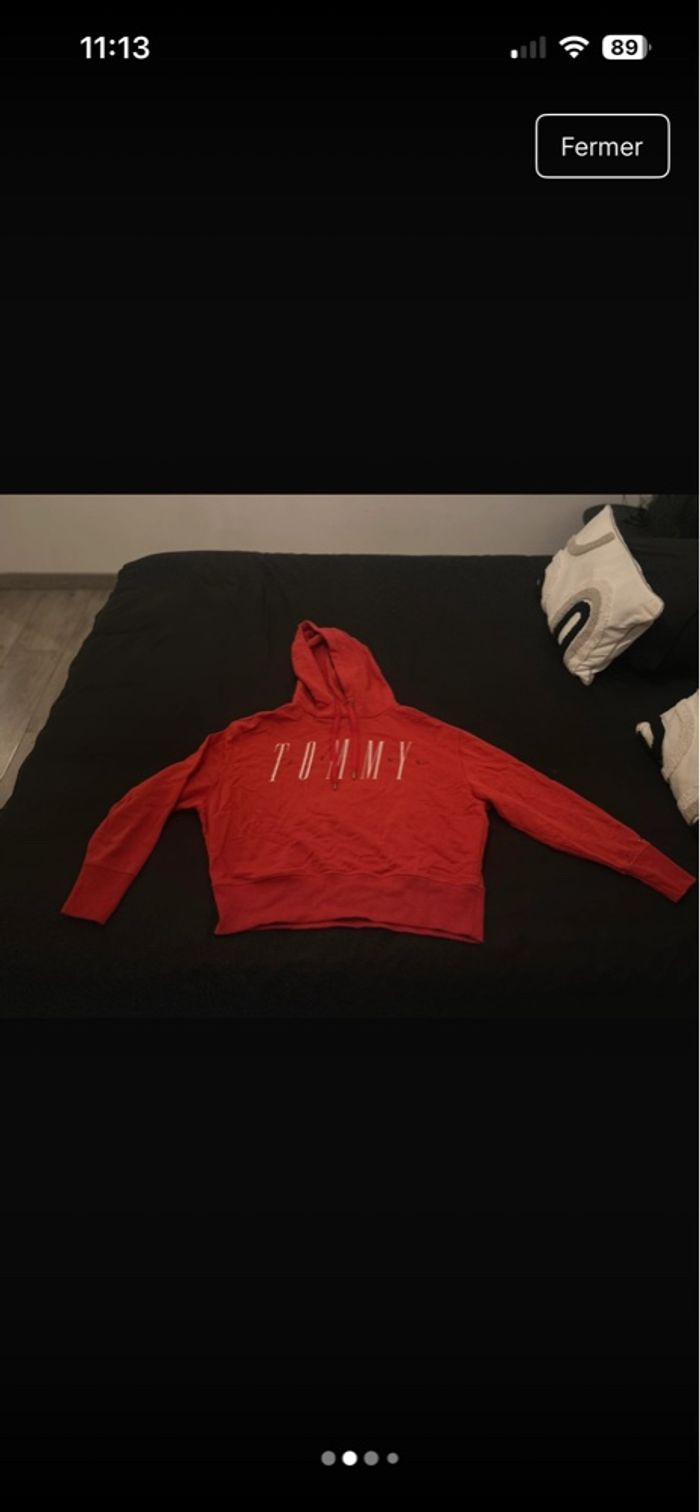 Sweat  rouge tommy - photo numéro 2