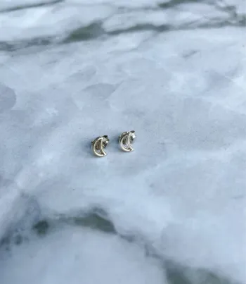 Dixi - Boucles d’oreilles puces argent 925 lune croissant moon crescent