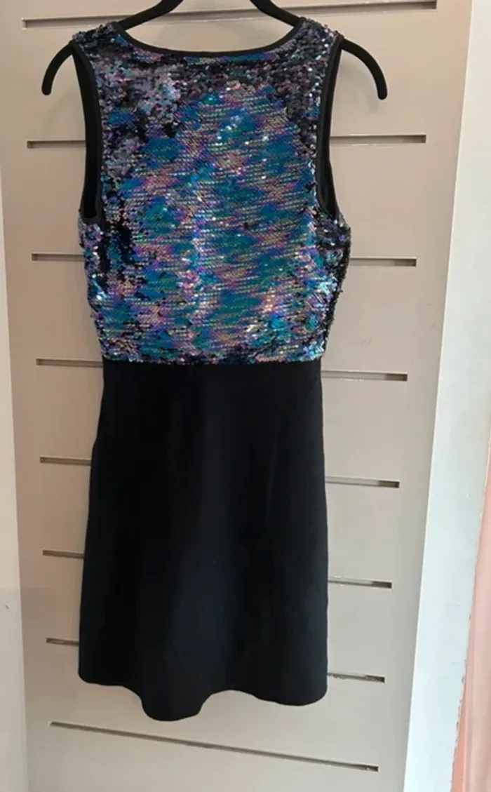 Morgan robe noire à sequins brillant, multicolore, femme, taille 34 /xs - photo numéro 4