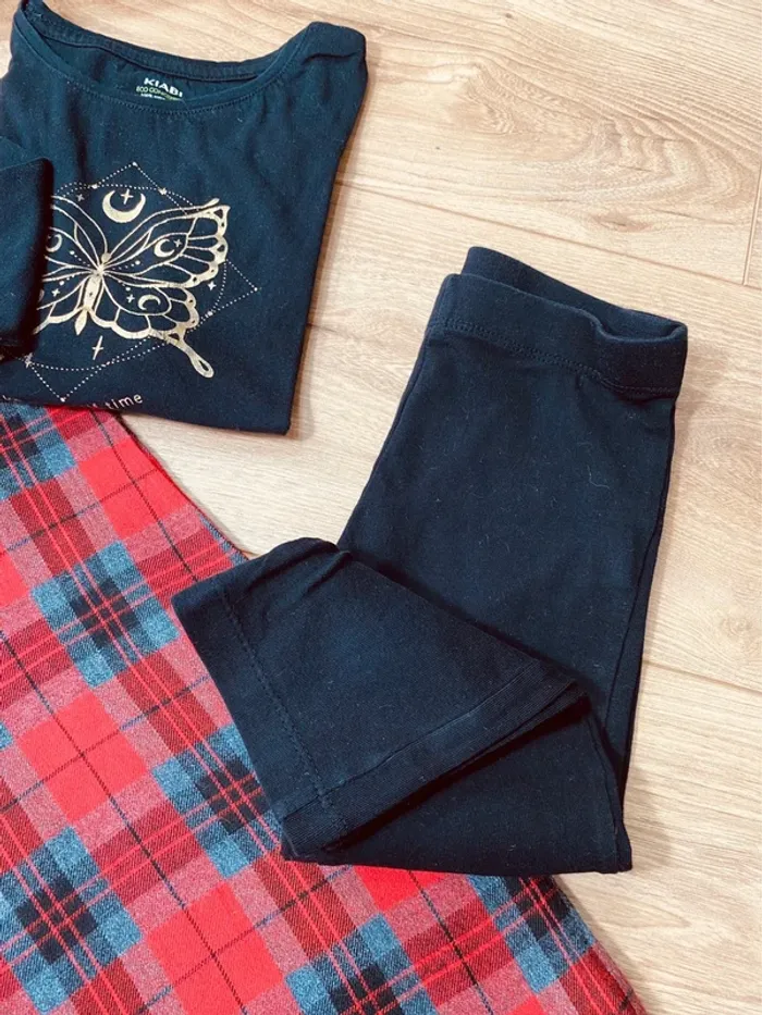 Taille 6 ans tenue 3p fille kiabi rouge et noire * carreaux * 🩷 - photo numéro 6