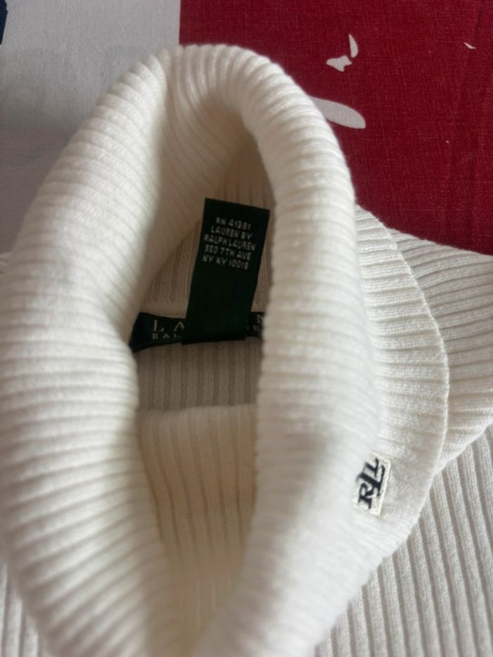 Sweat col roulé Ralph Lauren blanc taille S - photo numéro 8