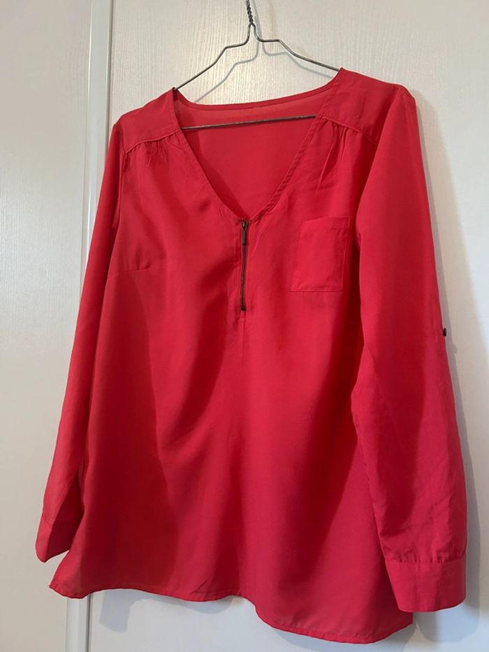 Blouse fluide corail Zara - photo numéro 2
