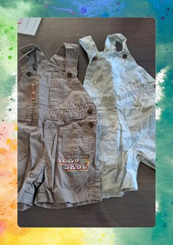 Lot de 2 salopettes 9 mois