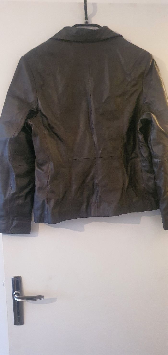 Veste cuir marron - photo numéro 6