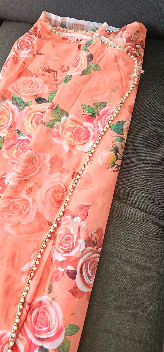 Saree indien tissu de plus 6m - photo numéro 4