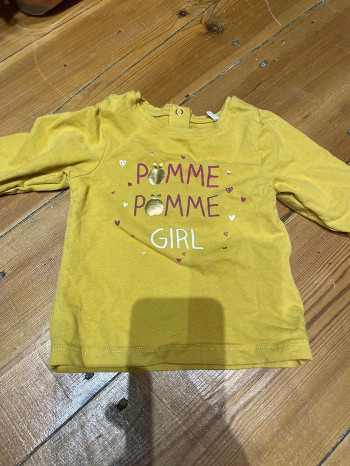 Tshirt, moutarde 3 mois pomme pomme girl