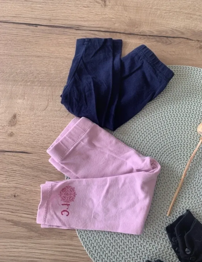 Lot de 5 leggings multimarques fille 12mois - photo numéro 3