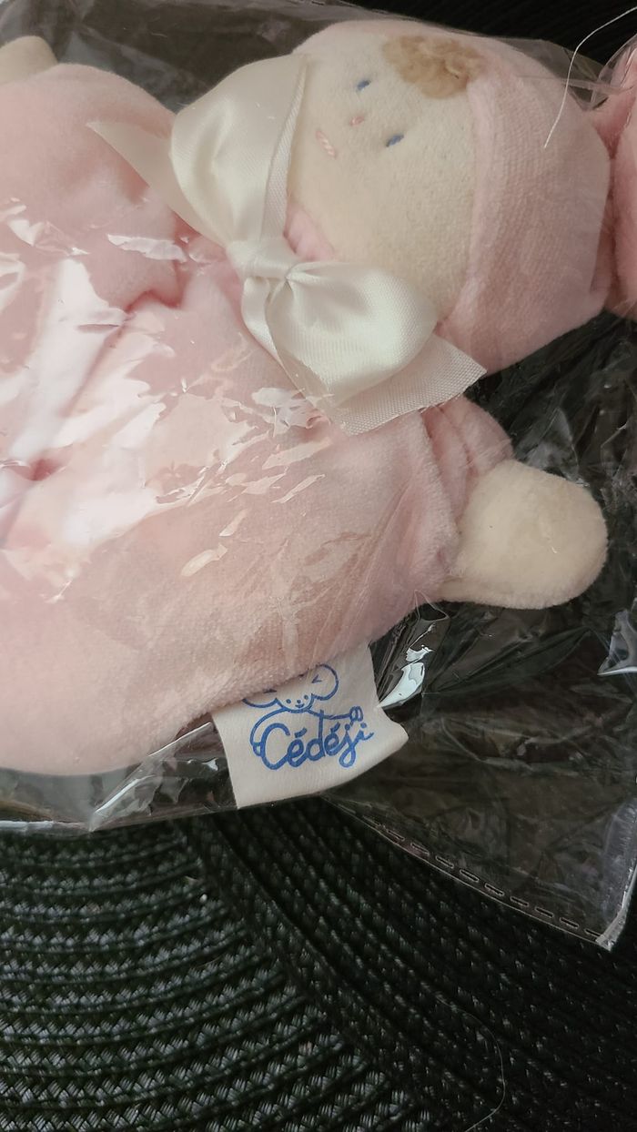 DOUDOU PELUCHE POUPEE LUTIN CDJ HISTOIRE D'OURS ROSE - photo numéro 3