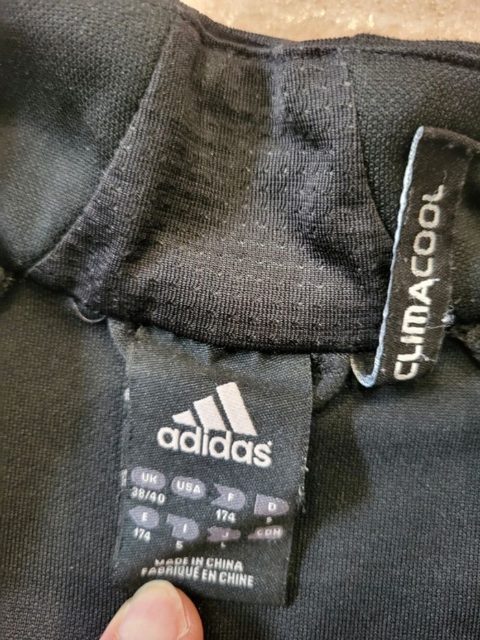Quart zip sport Adidas noir logo brodé - M~L - photo numéro 10