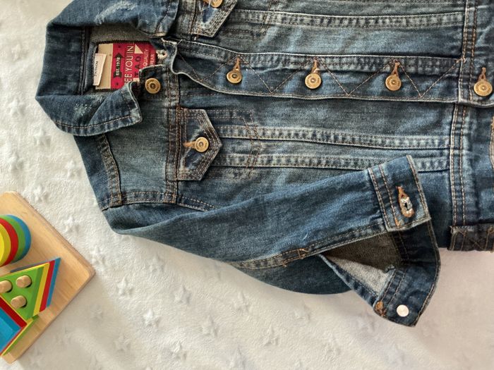 veste en jean bleu effet usé tape à l'oeil 2 ans - photo numéro 3