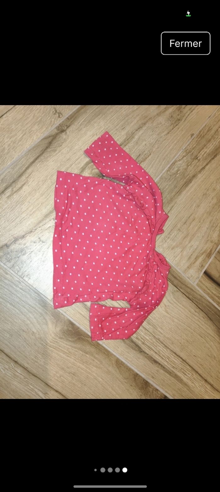 Lot 4 t-shirts manches longues chérie pailleté fleurs panda - photo numéro 7