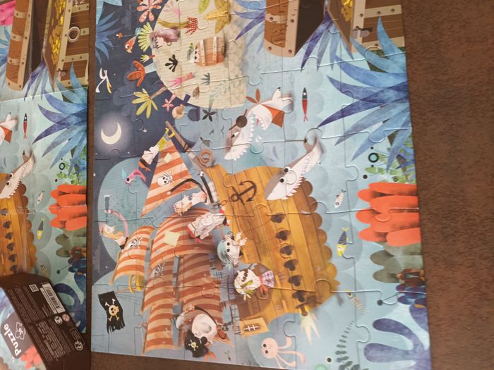 puzzle janod 50cm sur 40cm 36 pieces 4 ans 5ans 6ans 7ans garcon pirate bateau - photo numéro 4
