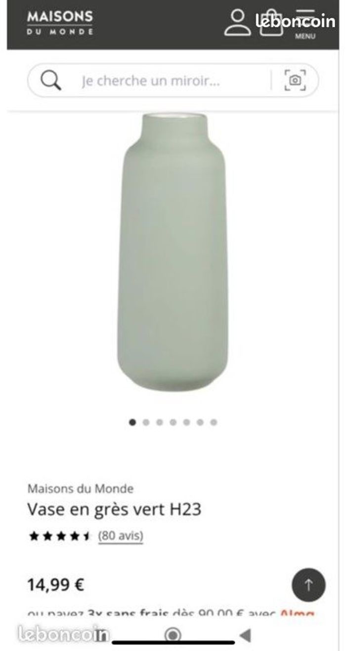 Vase en gré vert