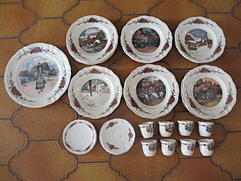 Lot de vaisselle alsacienne – Faïenceries Obernai-Sarreguemines