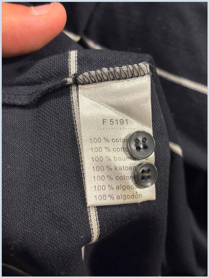 Polo Lacoste Vintage noir avec rayure blanche Taille S - photo numéro 5