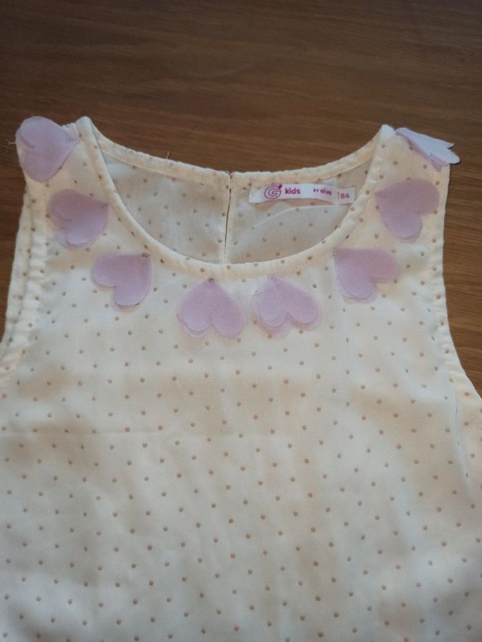 Débardeur tunique blanc à pois