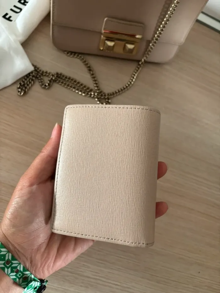 Sac à main et porte-monnaie Furla beige - photo numéro 4