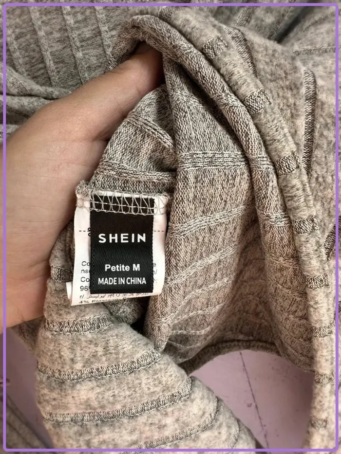 Body Shein Gris Côtelé "Petite M" - photo numéro 2