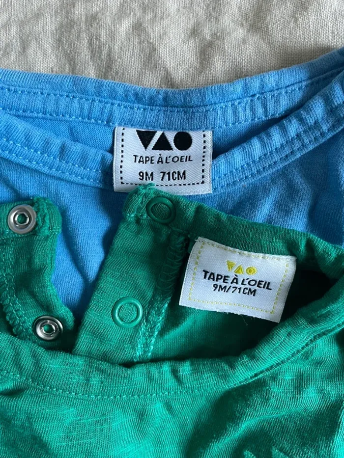 Lot 2 tee shirts été 9 mois - photo numéro 3