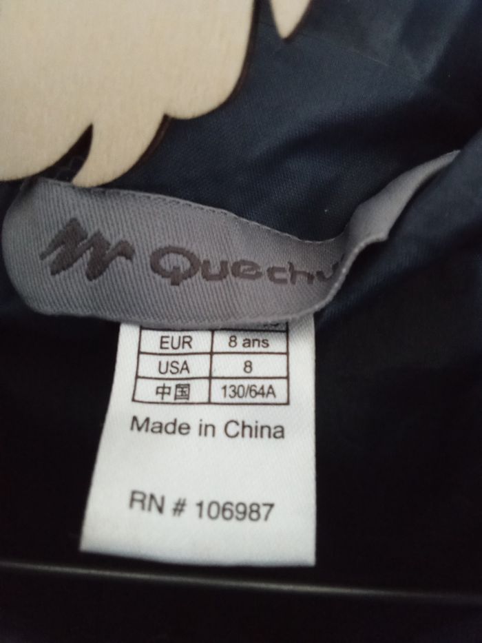 Veste kway mi saison automne capuche couleur bleu marine taille 8 ans - photo numéro 5