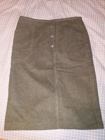 Caroline rohmer jupe kaki pur laine taille 42/44